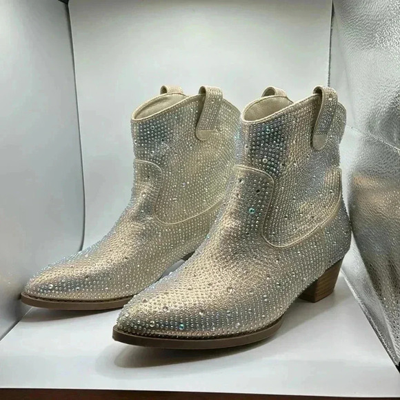 Link Other - NWOT Kids  Bling Rhinestone Cowboy Cowgirl Western Ankle Boot Booties. Size 4